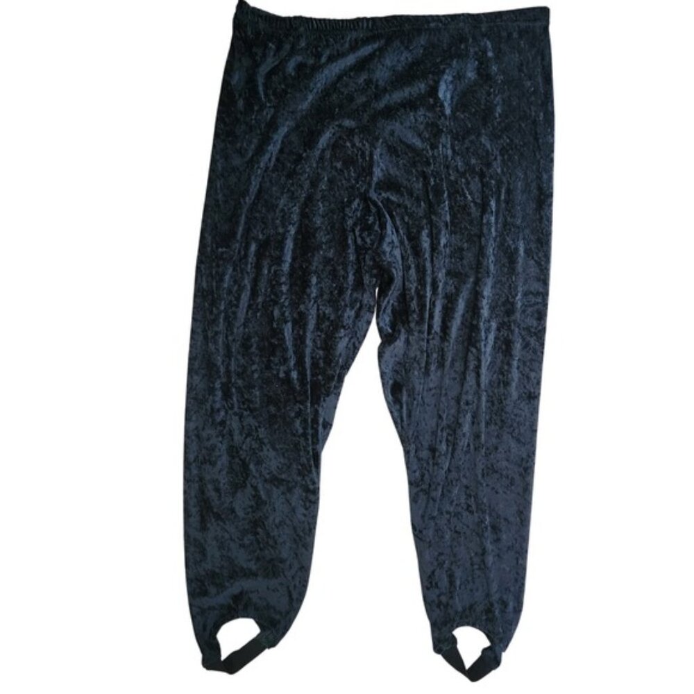 Lorenzo Stirrup Leggings Velour High Waist Athleisure Tights Activewear size 36‎